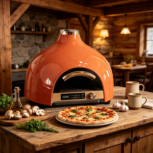 Horno Eléctrico para <span class=keywords><strong>Pizza</strong></span> de Encimera con Control de Temperatura, Diseño Retro Naranja, para <span class=keywords><strong>Pizza</strong></span> Casera al Estilo <span class=keywords><strong>Italiano</strong></span> Auténtico - Product Image 5