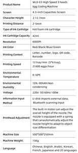 Three Printing Heads High Speed Egg Batch <strong>Code</strong> Inkjet Printer <strong>Automatic</strong> Egg Stamping Inkjet Marking <strong>Machine</strong> - Product Image 5