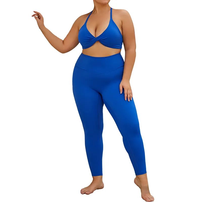 Plus Size Sexy Women Fitness Yoga Bra Nude Feeling High Waist Leggings Pants Workout Gym Wear