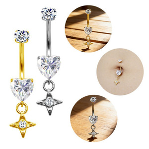 Anneaux de nombril en titane G23 avec pendentif cœur, vente en gros, tendance, <span class=keywords><strong>sexy</strong></span>, pour femmes et filles, bijoux de <span class=keywords><strong>piercing</strong></span> corporel à la mode - Product Image 4