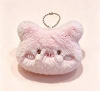 Porte-clés mignon en peluche rose en forme de cochon 3D avec mousqueton, pendentif décoratif de dessin animé, petit cadeau pour étudiants et couples XR