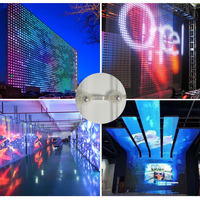 Affichage LED flexible en maille transparente pour extérieur IP66, 400 LED, écran à grille, points lumineux PC, haute luminosité, RGB, télécommande, média