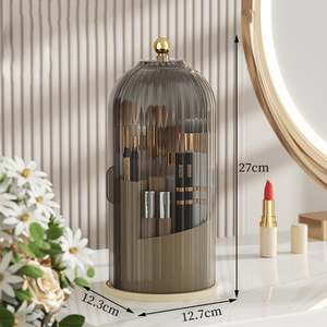 Rõ ràng nhựa <span class=keywords><strong>make</strong></span> up Brushes phân loại Organizer chủ Bảng trang trí nội thất xoay trang điểm Brushes lưu trữ Box trường hợp - Product Image 4
