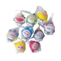 Jouet Squishy Monstre Kawaii à Remontée Lente avec Sac en Filet, Balle Anti-Stress en Mousse PU Souple, Prêt à Expédier