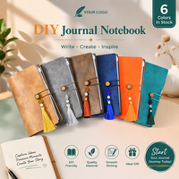 Carnet de voyage rétro A6 à feuilles mobiles avec breloques – Couverture créative et simple pour agenda personnel d'étudiant