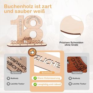 Cross-border wooden <b>birthday</b> celebration <b>decorations</b>, ornaments, gifts, <b>birthday</b> 18th <b>birthday</b> number wooden signs, guestbooks - Product Image 1