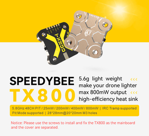 SpeedyBee TX800 VTX 5.8G 48CH PitMode 25mW/200mW/400mW/800mW Output Long Range Transmitter Tramp Support For <b>RC</b> FPV Racing <b>Drone</b> - Product Image 6