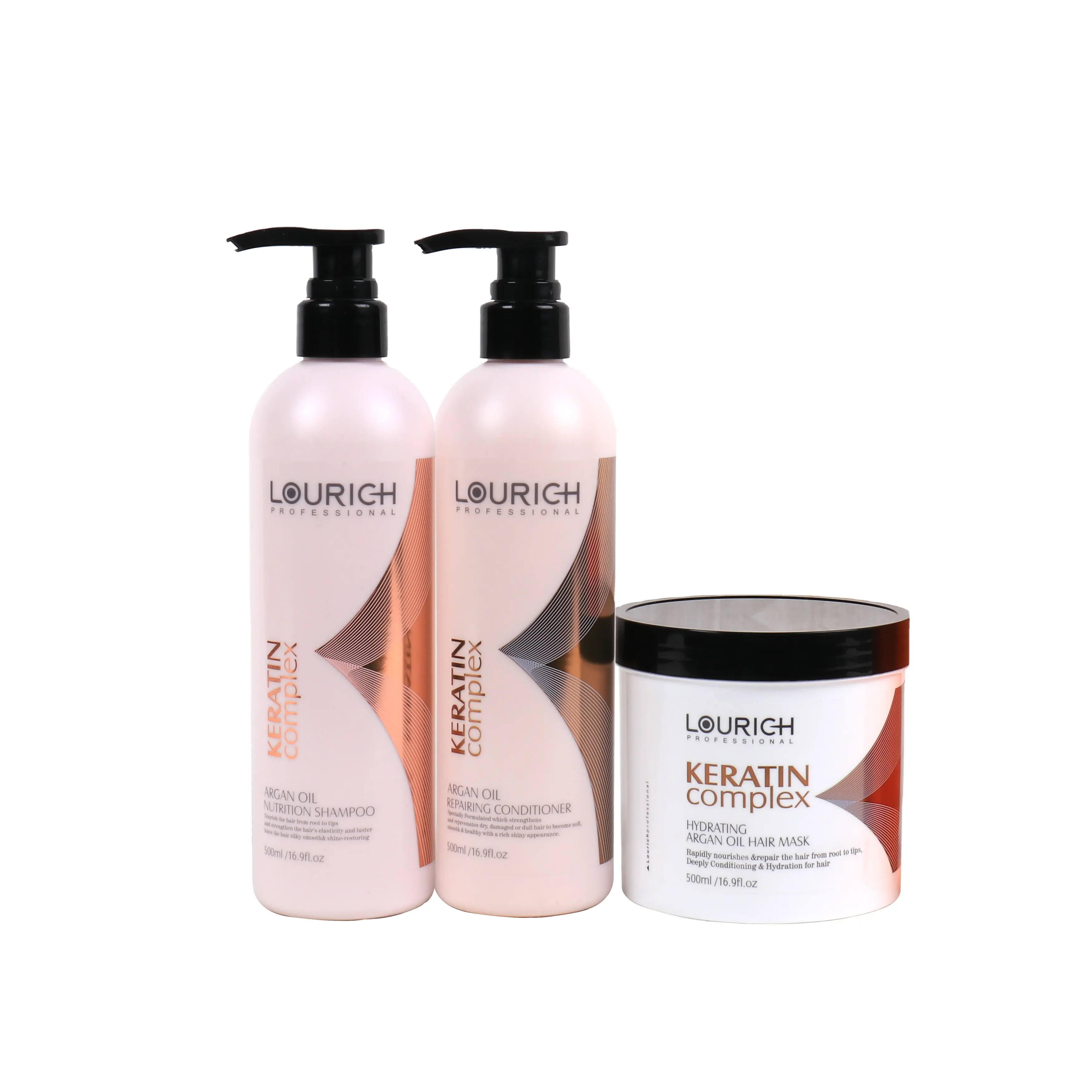 Set minyak Keratin Argan, produk perawatan rambut Label pribadi masker rambut dan kit Kondisioner