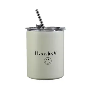 Tumbler Insulasi Vakum Dinding Ganda 10 Oz, Tumbler Stainless Steel dengan Tutup