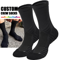 Chaussettes rembourrées en coton Oem Custom Black White Socks Unisex Cotton