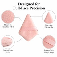 Houppette en microfibre floquée JLY pour fond de teint et poudre libre, ultra douce, avec applicateur de maquillage