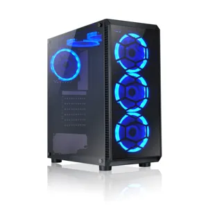 Niedrigerer Preis Mid Full Tower Glas Chassis PC-Gehäuse Gaming Desktop-Computer Mesh-Schrank mit RGB-Lüfter