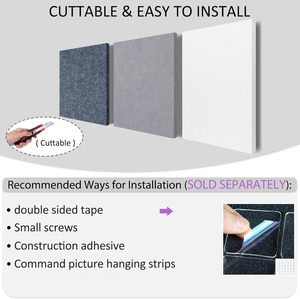 6แพ็ค16x12x3/8นิ้วเส้นใยโพลีเอสเตอร์ความหนาแน่นสูงแผงซับเสียงโรงแรมทันสมัยเพื่อลดเสียงสะท้อน - Product Image 6