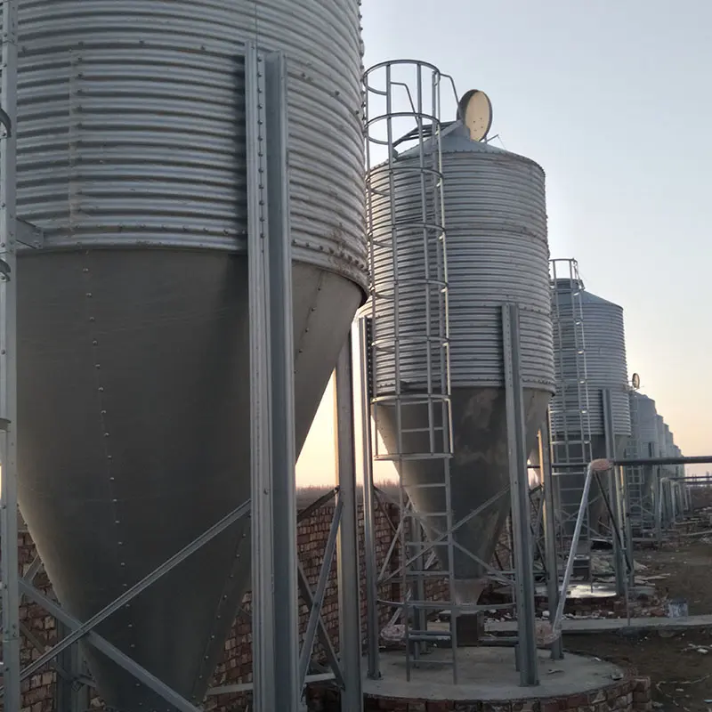 Galvanizado Aço 275g Grain Storage Silo Feed Silo para Pig Chicken Farm