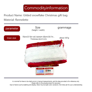 Stoking Natal Poliester Merah Berlapis Emas HCD untuk Dekorasi dan Perlengkapan Liburan - Product Image 3