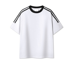 100% Cotton 230GSM Customized Color Regular Fit Crew Neck Drop Shoulder Short Sleeve Breathable Anti-Wrinkle T-<b>Shirt</b> Men - Product Image 5