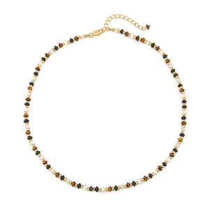 Collana da Donna alla Moda con Pietre Preziose Ambra e <span class=keywords><strong>Gioielli</strong></span> Placcati in Oro Vero 18k - Product Image 5