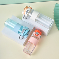 Bouteille d'eau unisexe à double paille résistante aux hautes températures, grande capacité, verres en plastique à boire directement pour l'été