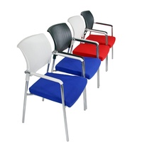 Chaise de bureau en maille à Structure en acier pour réunion conférence, Base à nœud fixe, sans roulettes