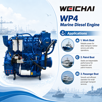 Moteur diesel marin Weichai WP4C130-21 95 kW, 2100 tr/min, refroidi par eau, 4 cylindres, moteur de bateau CCS IMO II pour bateau de pêche