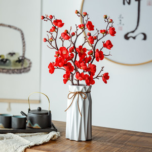 Branches de fleurs de prunier artificielles West Lake Butterfly, 10cm-30cm, fleurs en soie rouge pour décoration intérieure et mariage - Product Image 1