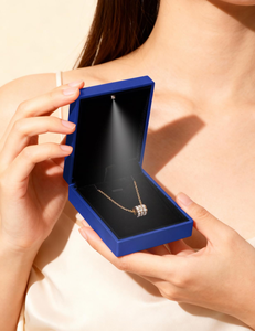 High-End LED <b>Light</b> Jewelry Box Square Pendant Bracelet Box Velvet for Necklace Packaging Spray Painted LED <b>Light</b> Jewelry Box - Product Image 5