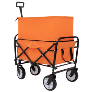 Chariot pliable DUFFGH, chariot à quatre roues orange, chariot utilitaire pour l'épicerie et le camping - Product Image 6