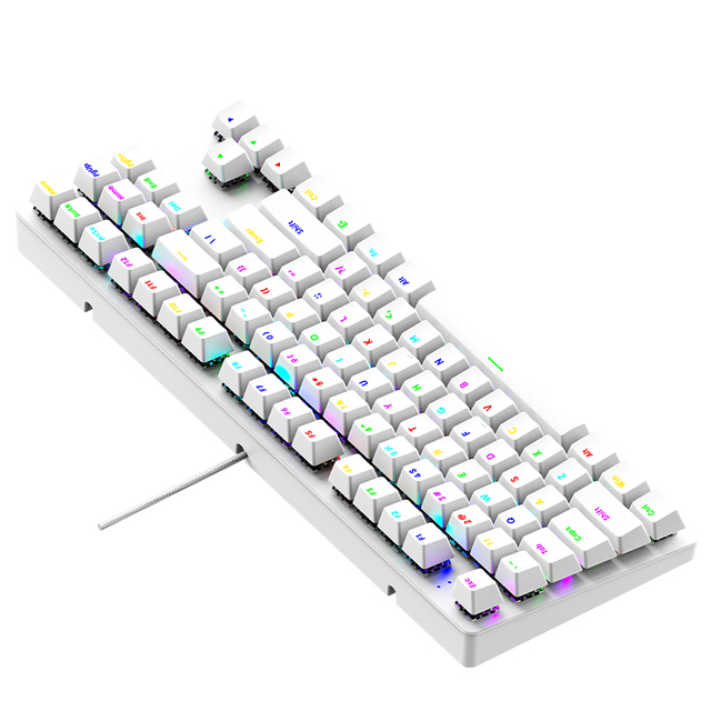 87-Key RGB Glitz Wired Mechanical Keyboard with Full No-Impact Layout USB Interface Backlight in Variety Colors Teclado Mecanico