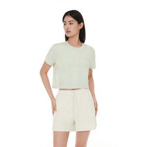Arioso essenziale Embo Crop Tee unico tessuto rilievo canotta da donna con finitura morbida