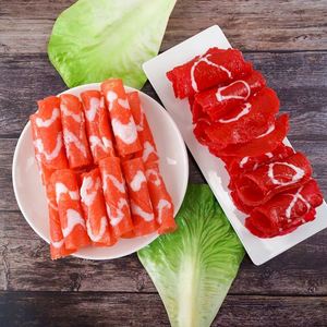 Modelo de exhibición de comida artificial: rollos de ternera y cordero simulados para decoración de restaurantes de hot pot y accesorios fotográficos - Product Image 2