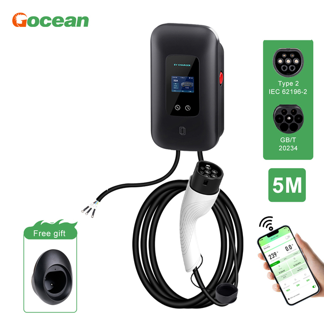 7kw 11kw 22kw Ev Charger Station Wall-mounted App Control Car Fast Charger Ev Charger Type 2 Station for Electric Vehicle