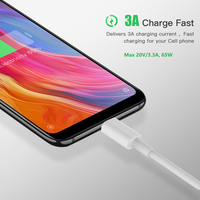 Ucuz 1m 65W Type-C - USB-A Hızlı Şarj Kablosu, Cep Telefonu ve Bilgisayar için 5A Veri Transferi USB 3.2 TPE Malzeme