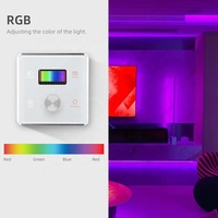 Système d'ajustement de la lumière sans fil RGBCW Zigbee pour interrupteur intelligent à bouton rotatif 10A, contrôleur en verre PC
