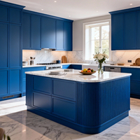 2026 Tendance Seafoam Blue Armoires de cuisine avec îlot Solution de mobilier pour maison complète personnalisée Design moderne