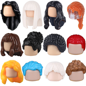 Moc Thành Phố Mini Hành Động Con <span class=keywords><strong>S</strong></span>ố Tóc Xây Dựng Khối Phụ Kiện Các Bộ Phận Kiểu Tóc Phần Gạch Cho Trẻ Em Quà Tặng - Product Image 6