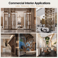Paravent commercial de luxe en métal pour hôtel, cloison décorative en acier inoxydable pour spa et salon de manucure