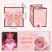 Boîte à bijoux en rose éternelle en gros, roses réelles préservées pour Noël, la Saint-Valentin, la fête des mères, la remise des diplômes, l'anniversaire