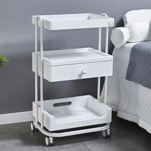 White 3 Tier Salon <b>Trolley</b> Rolling <b>Cart</b> Utility Storage Rack for Beauty Spa Salon - Product Image 2
