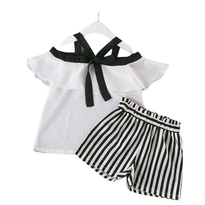 Vêtements pour bébé fille en vente flash, haut sans manches + pantalon à rayures imprimées, jupes, ensembles de vêtements pour filles de 2 pièces, boutique pour enfants - Product Image 6