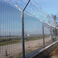 Panel de Malla de Alambre Soldada Galvanizada de Alta Seguridad, Valla Metálica de Acero y Hierro 358 Anti-Escalada para Aeropuerto, Prisión, Frontera