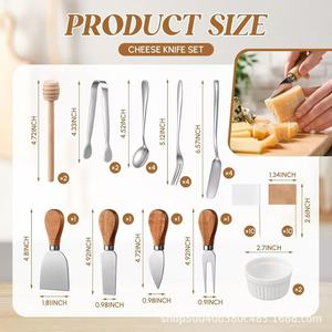 Wooden Cheese Cutlery Storage <b>Box</b> Magnetic Acacia Wood 35Pcs Kitchen <b>Tool</b> Organizer For Countertop Use - Product Image 4