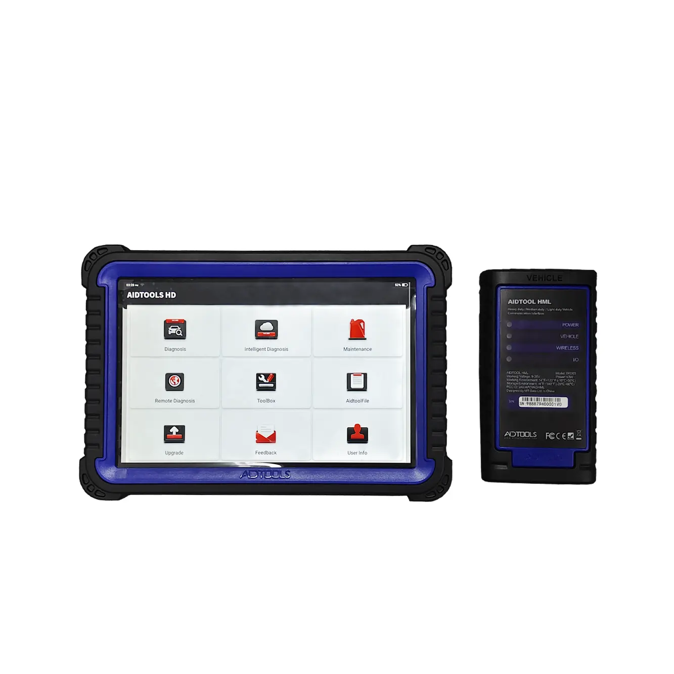 Car Truck Diagnostic Tool 2 In 1 Full System 12V and 24V Online Programming AIDTOOL Platinum HD Scanner Same LAUNCH