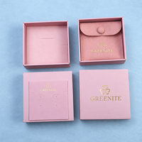 Boîte d'emballage de bijoux haut de gamme personnalisée en relief, écologique, avec fermeture magnétique, en papier rigide rose, doublure en velours pour bagues