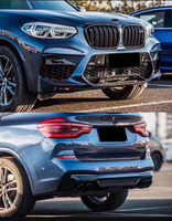 Bumper Mobil untuk BMW X4 G02 LCI Upgrade ke Bodykit X4M Bumper Depan X4M Bumper Belakang Pipa Knalpot Body Kit