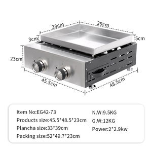 Cuisinière à <span class=keywords><strong>gaz</strong></span> Plaque chauffante portable à deux brûleurs <span class=keywords><strong>Plancha</strong></span> Grill BARBECUE Plaque chauffante à <span class=keywords><strong>gaz</strong></span> - Product Image 6