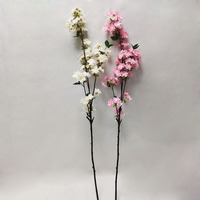 Ranting Sakura Palsu Bunga Sakura Buatan dari Sutra dengan Batang Panjang untuk Dekorasi Pernikahan, Pesta, dan Vas Rumah dari Sutra Sakura.
