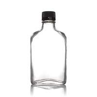 Industria de bebidas, botella de licor de vidrio para café, fermentación fría plana, 200ml