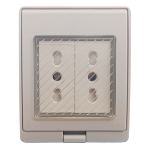 Boîte murale étanche avec 2 prises 10-16A, indice de protection IP55, pour utilisation intérieure et extérieure - Product Image 1
