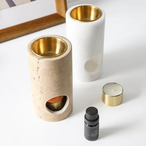 Горелка для ароматерапии из камня и латуни с черным Тонгом, декоративный домашний Ароматический диффузор для эфирной масляной горелки - Product Image 6