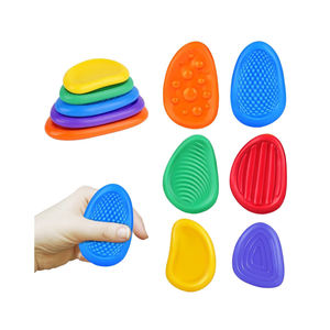 Nouveaux jouets sensoriels anti-stress pour enfants et adultes, 6 pièces, en silicone, pierres de méditation, jouet de voyage pour l'autisme, adolescents, apaisement, calme, anxiété, fidgets - Product Image 6